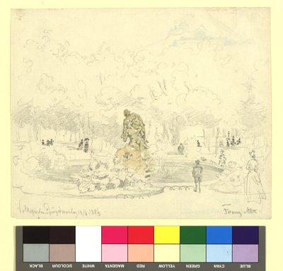 Volksgarten mit Tilgnerbrunnen (Faun und Nymphe) door Franz Alt