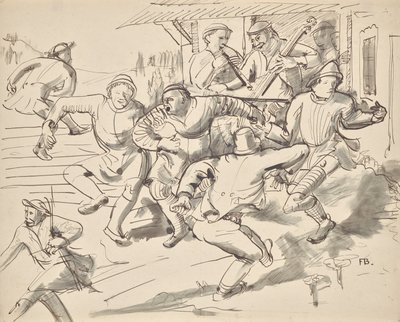 Dansende boeren door Franz Barwig d. Ä.