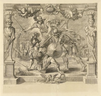 Achilles doodt Hector door Franz Ertinger