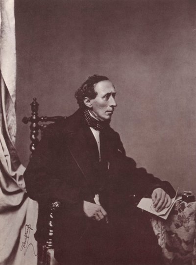 Hans Christian Andersen, Deense auteur, 19e eeuw door Franz Hanfstaengl