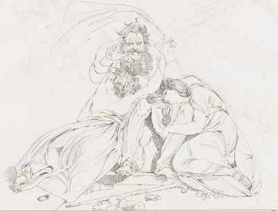 Der Tod des Oedipus, 1806 door Franz Hegi