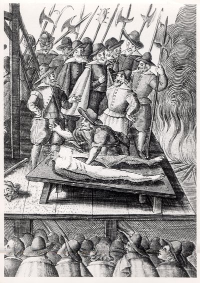 Executie van katholieken in Engeland tijdens het bewind van Elizabeth I door Franz Hogenberg