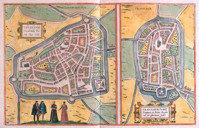 Franeker, Nederland (gravure) door Franz Hogenberg