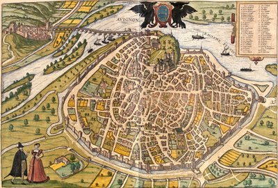 Plan van Avignon, Frankrijk door Franz Hogenberg