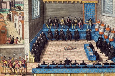 Zitting van het Parlement, 10 juni door Franz Hogenberg