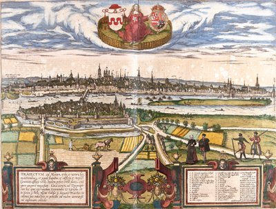 Uitzicht op Maastricht (Trajectum ad Mosam), Nederland door Franz Hogenberg