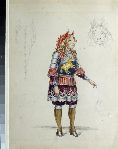 Kostuumontwerp voor het ballet "Het kleine gebochelde paard" van Cesare Pugni door Franz Iosifovich Nordmark