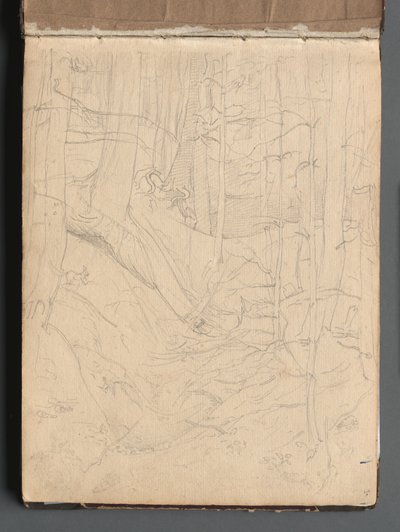 Album met uitzichten van Rome en omgeving, landschapsstudies, pagina 01a: Romeins landschap door Franz Johann Heinrich Nadorp