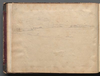 Album met uitzichten van Rome en omgeving, landschapstudies, pagina 03b: Romeins panoramisch uitzicht door Franz Johann Heinrich Nadorp