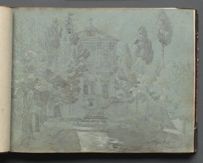Album met Zichten van Rome en Omgeving, Landschapsstudies, pagina 05a: Saint Isidoro door Franz Johann Heinrich Nadorp