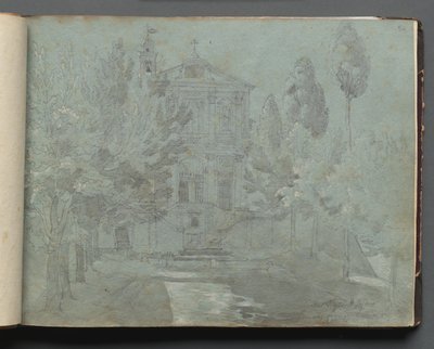 Album met uitzichten van Rome en omgeving, landschapsstudies, pagina 05a: "Saint Isidoro" door Franz Johann Heinrich Nadorp