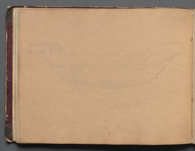 Album met Zichten op Rome en Omgeving, Landschapsstudies, pagina 19b: Schets van een Boot door Franz Johann Heinrich Nadorp