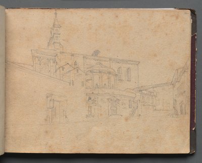 Album met Zichten van Rome en Omgeving, Landschapsstudies, pagina 26a: Romeins Architecturaal Zicht door Franz Johann Heinrich Nadorp
