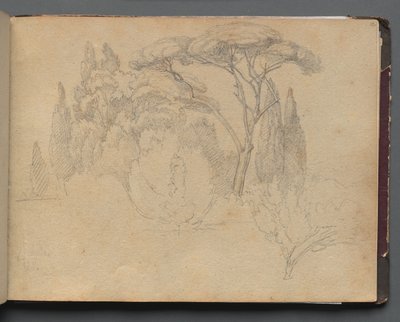 Album met uitzichten van Rome en omgeving, landschapsstudies, pagina 29a: Landschapsstudie door Franz Johann Heinrich Nadorp