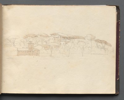 Album met Zichten op Rome en Omgeving, Landschapsstudies, pagina 30a: Romeins Panoramisch Zicht door Franz Johann Heinrich Nadorp