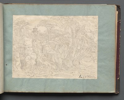 Album met Zichten op Rome en Omgeving, Landschapsstudies, pagina 36a: Romeins Zicht door Franz Johann Heinrich Nadorp