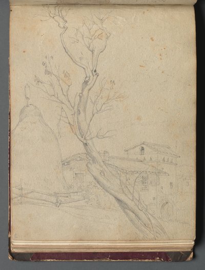 Album met uitzichten van Rome en omgeving, landschapstudies, pagina 37b: Romeins landschap door Franz Johann Heinrich Nadorp