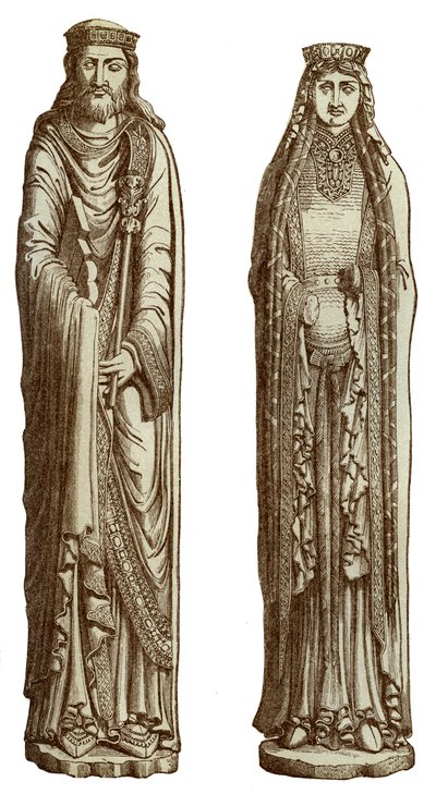 Clovis I en Clotilde zijn vrouw, 12e eeuw, 1870 door Franz Kellerhoven