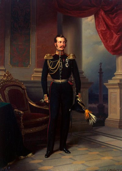 Portret van kroonprins Alexander Nikolayevich, 1818-1881, ca. 1840 door Franz Kruguer
