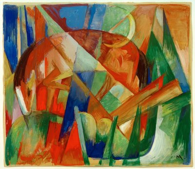 Fabeldier II (Paard) door Franz Marc