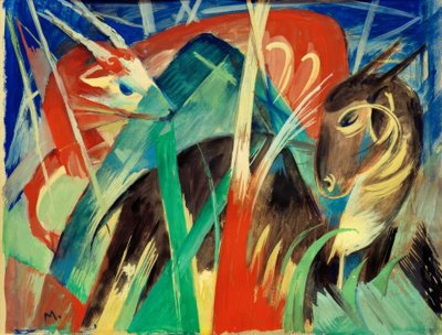 Fabeldieren I (Diercompositie I) door Franz Marc
