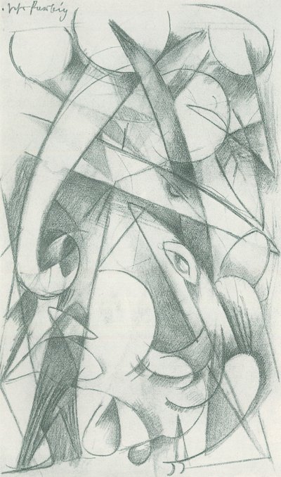 Franz Marc - Schetsboek uit het veld - Blad 09 door Franz Marc