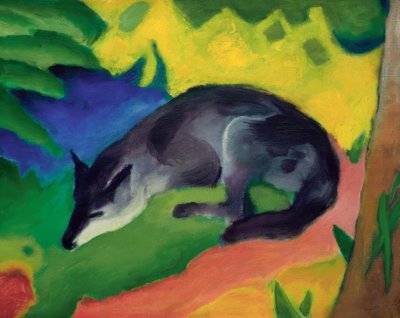 Blauwzwarte vos door Franz Marc