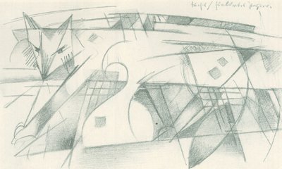 Vos / voor gekleurd papier door Franz Marc