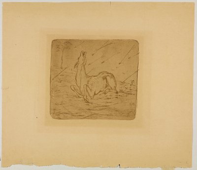 Duits: stervend hert door Franz Marc