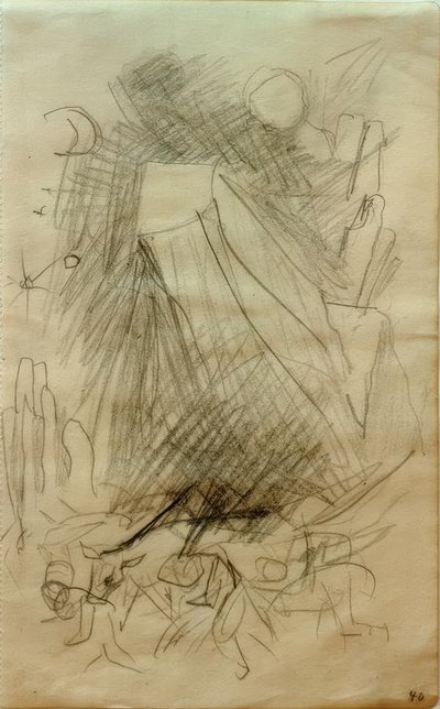 Vallende berg door Franz Marc