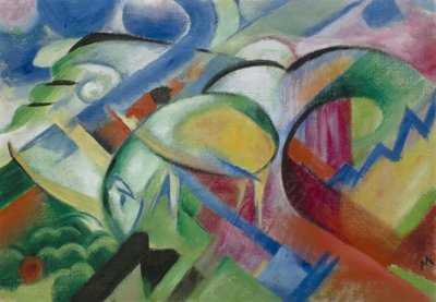 De schapen door Franz Marc