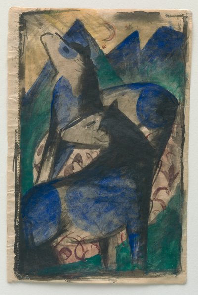 Twee Blauwe Paarden. door Franz Marc