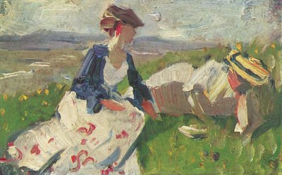 Twee vrouwen op de heuvel door Franz Marc