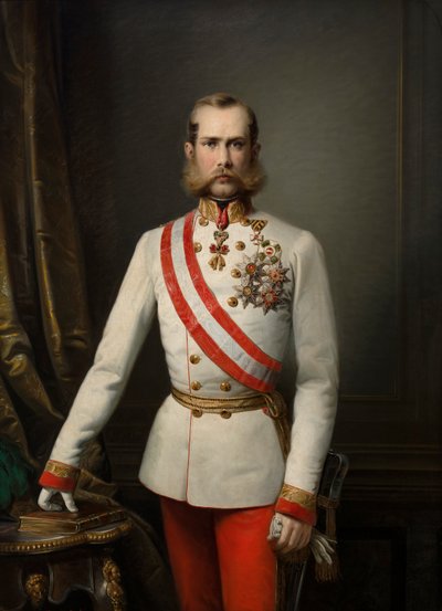 German: Bildnis des Franz Joseph I Portrait of Franz Joseph I door Franz Russ the Elder