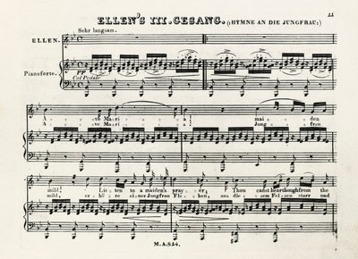 Beginnoten van Ave Maria door Franz Schubert (1797-1828) door Franz Schubert