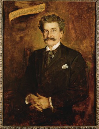 Johann Strauss zoon ... (schilderij op doek) door Franz Seraph von Lenbach