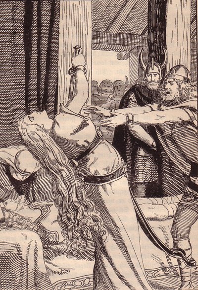 Illustratie voor De Edda: Germaanse Goden en Helden door Hans von Wolzogen door Franz Stassen