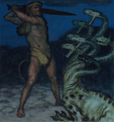 Hercules en Hydra door Franz Stuck Ritter von