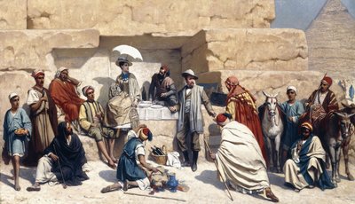 Het Bezoek aan de Piramides in Gizeh, Egypte door Franz Vinck