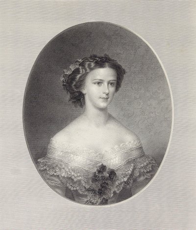 Portret van Keizerin Elisabeth van Oostenrijk, ca. 1855 door Franz Xaver Stöber