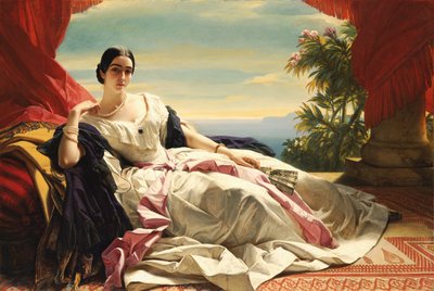 Portret van Leonilla, Prinses van Sayn-Wittgentein-Sayn door Franz Xaver Winterhalter