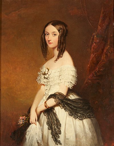 Een stilleven van diverse bloemen in een vaas met gemengd fruit op een richel door Franz Xavier (manner of) Petter