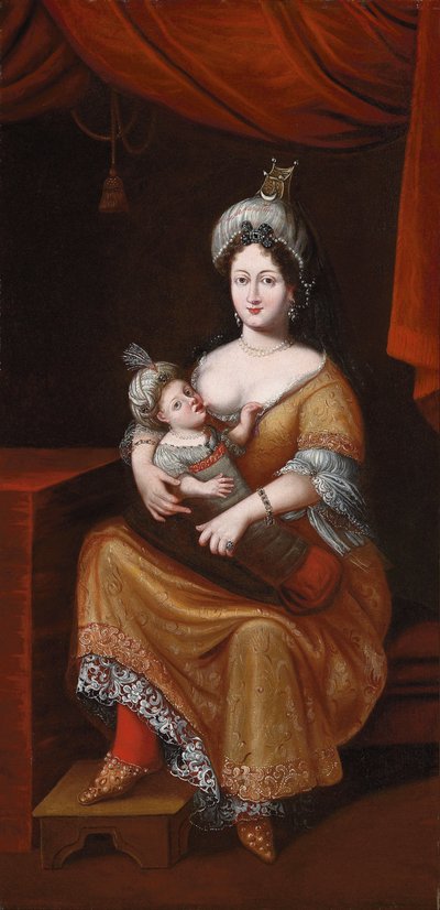Kösem Sultan en haar zoon, de toekomstige Sultan Murad IV of Sultan Ibrahim, tweede kwart 17e eeuw door Franz and Gemminger Herrmann