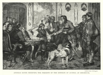 Andreas Hofer Ontvangt de Geschenken van de Keizer van Oostenrijk in Innsbruck door Franz von (after) Defregger