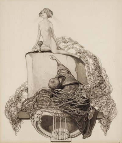 Ex Libris Walther en Amelia Fahrenhorst door Franz von Bayros
