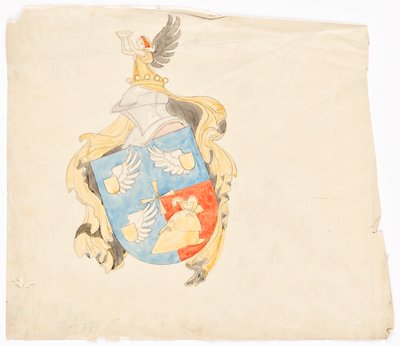 Ontwerp voor een familiewapen door Franz von Matsch