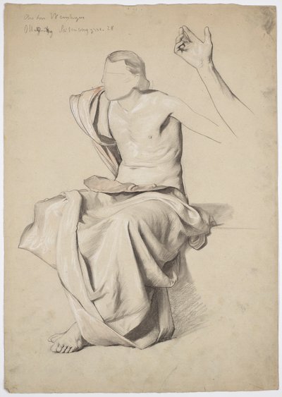 Figurenstudie voor het plafondschilderij 