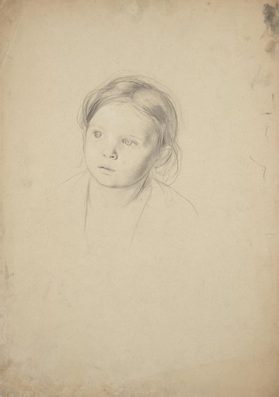 Studie van een meisjeshoofd door Franz von Matsch