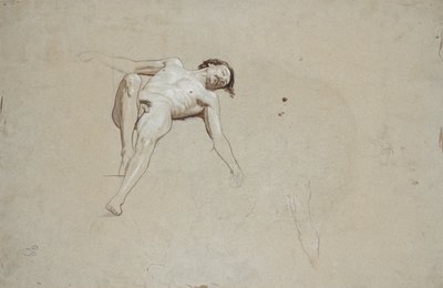 Studie van een Liggend Mannelijk Naakt door Franz von Matsch