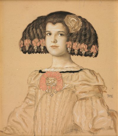 Portret van Mary, de dochter van de kunstenaar, in Spaanse kostuum, 1908 door Franz von Stuck